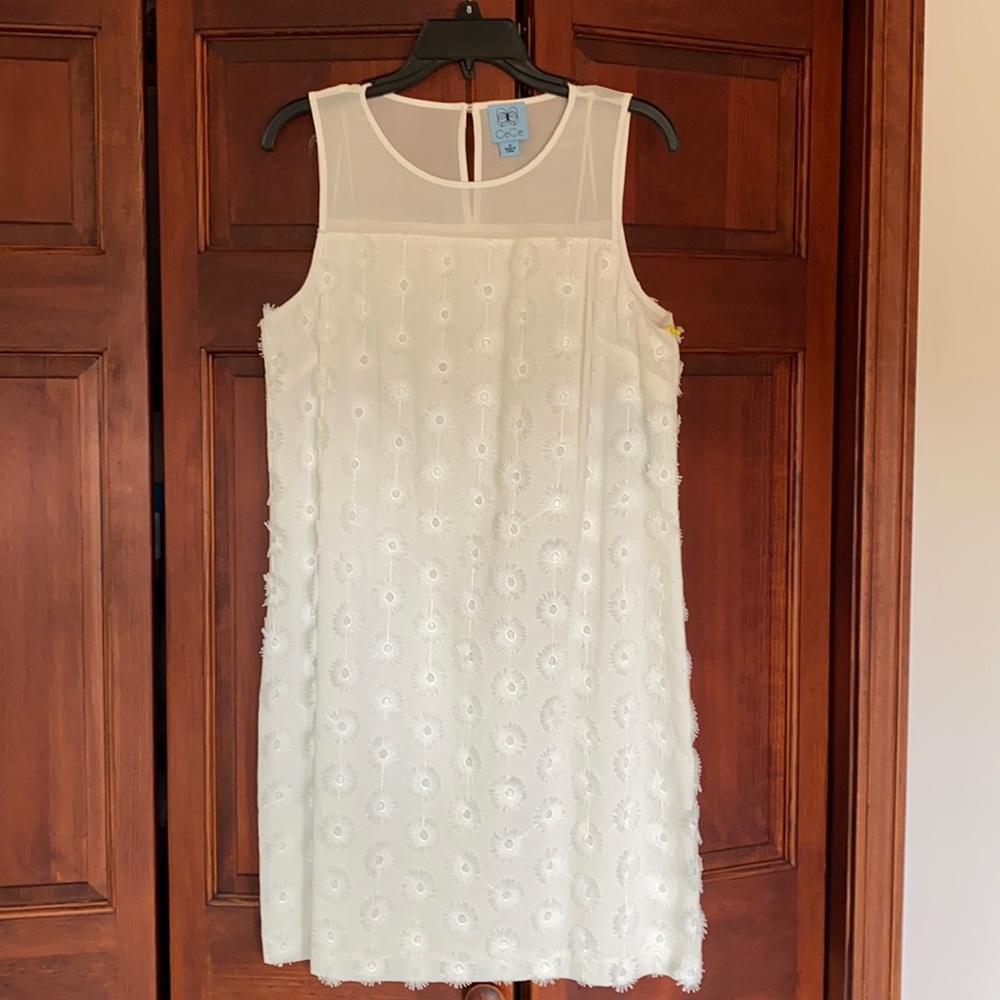 Detailed White CeCe dress, size 10, never worn